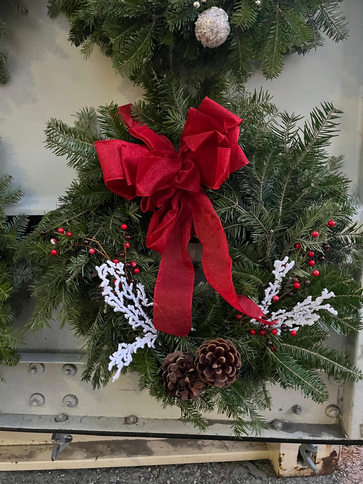 Wreath 22" with bow & hook